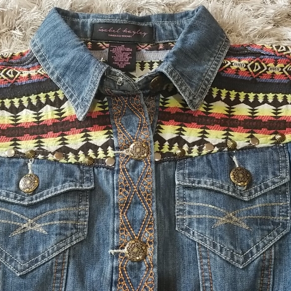 Isabel Hayley embroidered denim jacket size M - Picture 4 of 8
